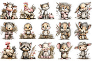 Animals with Wheat PNG Clipart Set, a Seasonal Illustration by OK Design (Thumbnail 3 of 6)