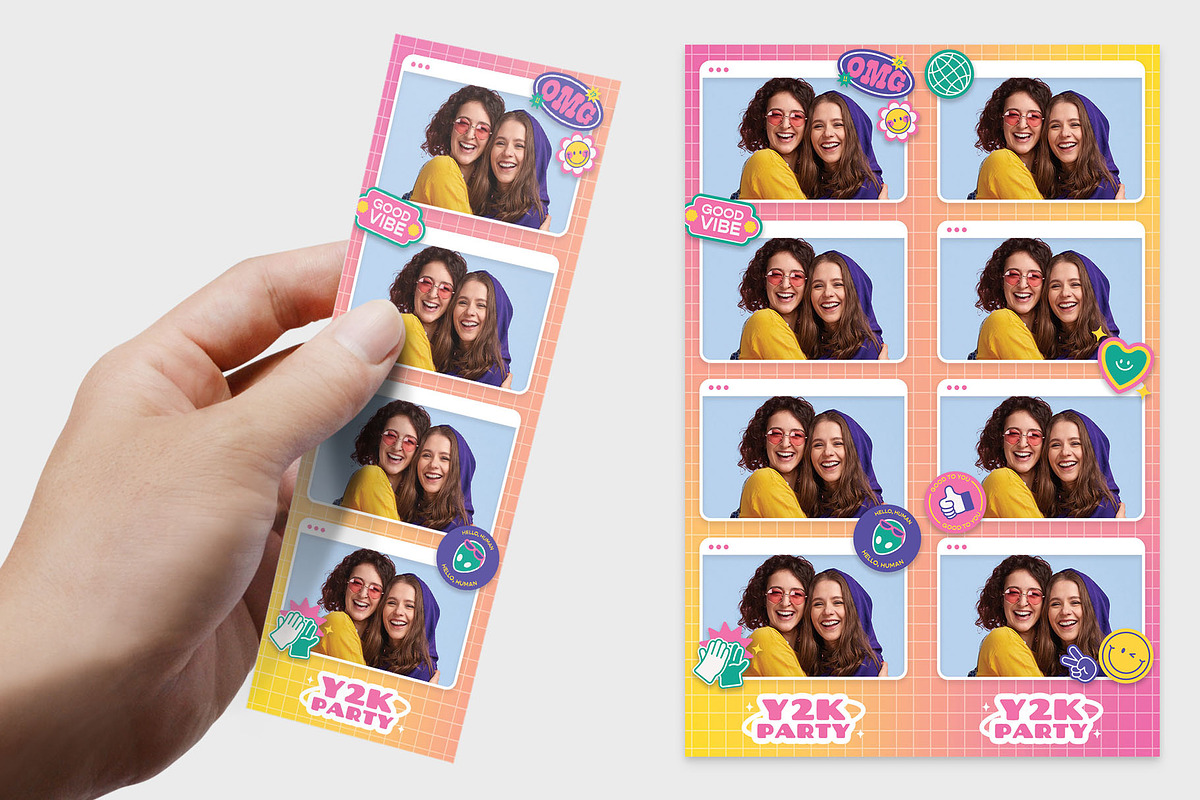 Retro Y2K Photo Strip Layouts, a Card Template by BrandPacks (Photo 3 of 5)