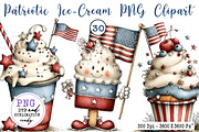Patriotic Ice-Cream PNG Clipart, a Seasonal Illustration by CreationArt (Thumbnail 1 of 7)