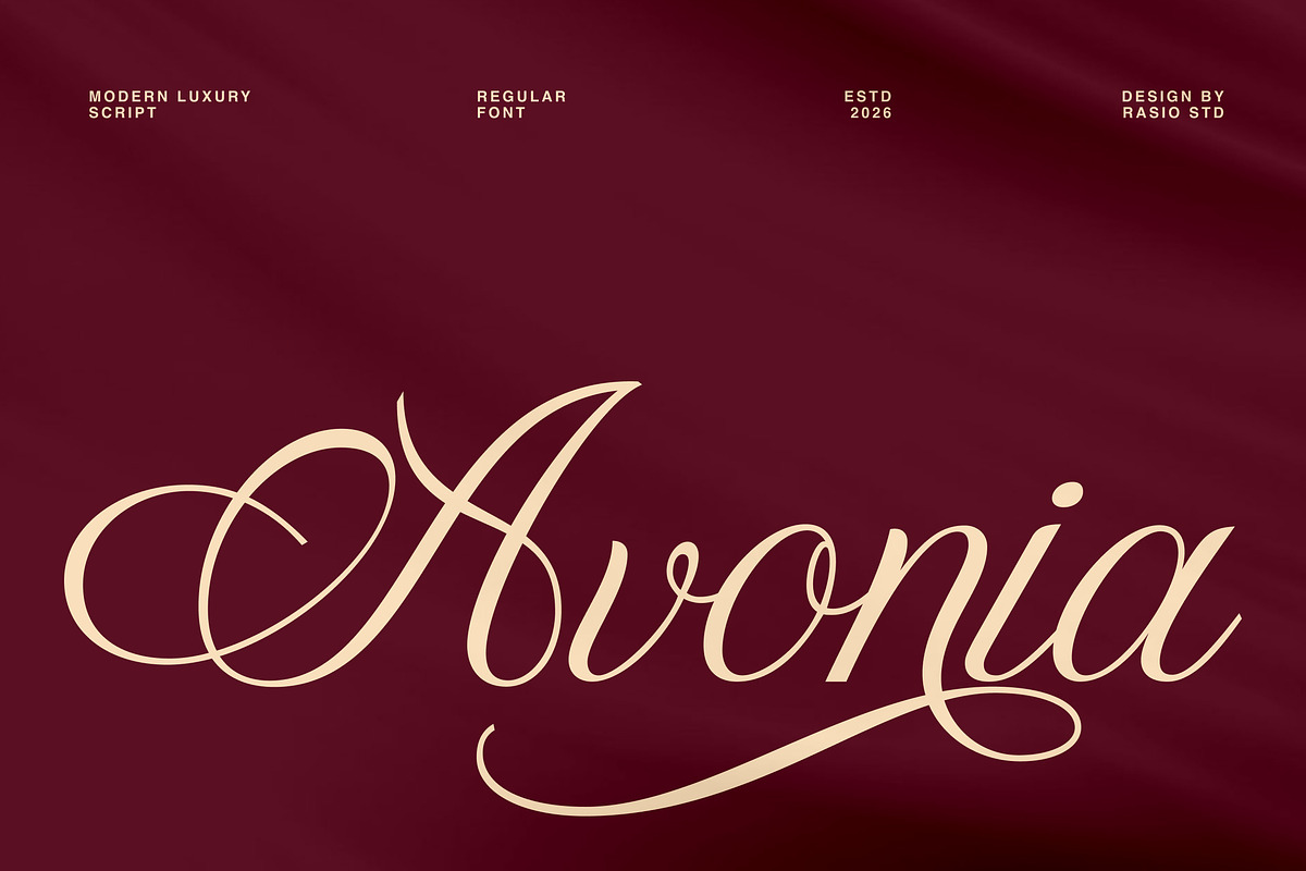 Avonia Modern Luxury Script Font, a Script Font by Rasio Studio (Photo 1 of 9)