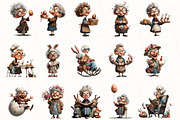 Whimsical Easter Grandma Clipart, an Illustration by OK Design (Thumbnail 3 of 6)