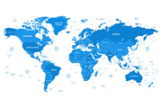 Detailed world map, an Education Illustration by Vector Shop (Thumbnail 2 of 3)