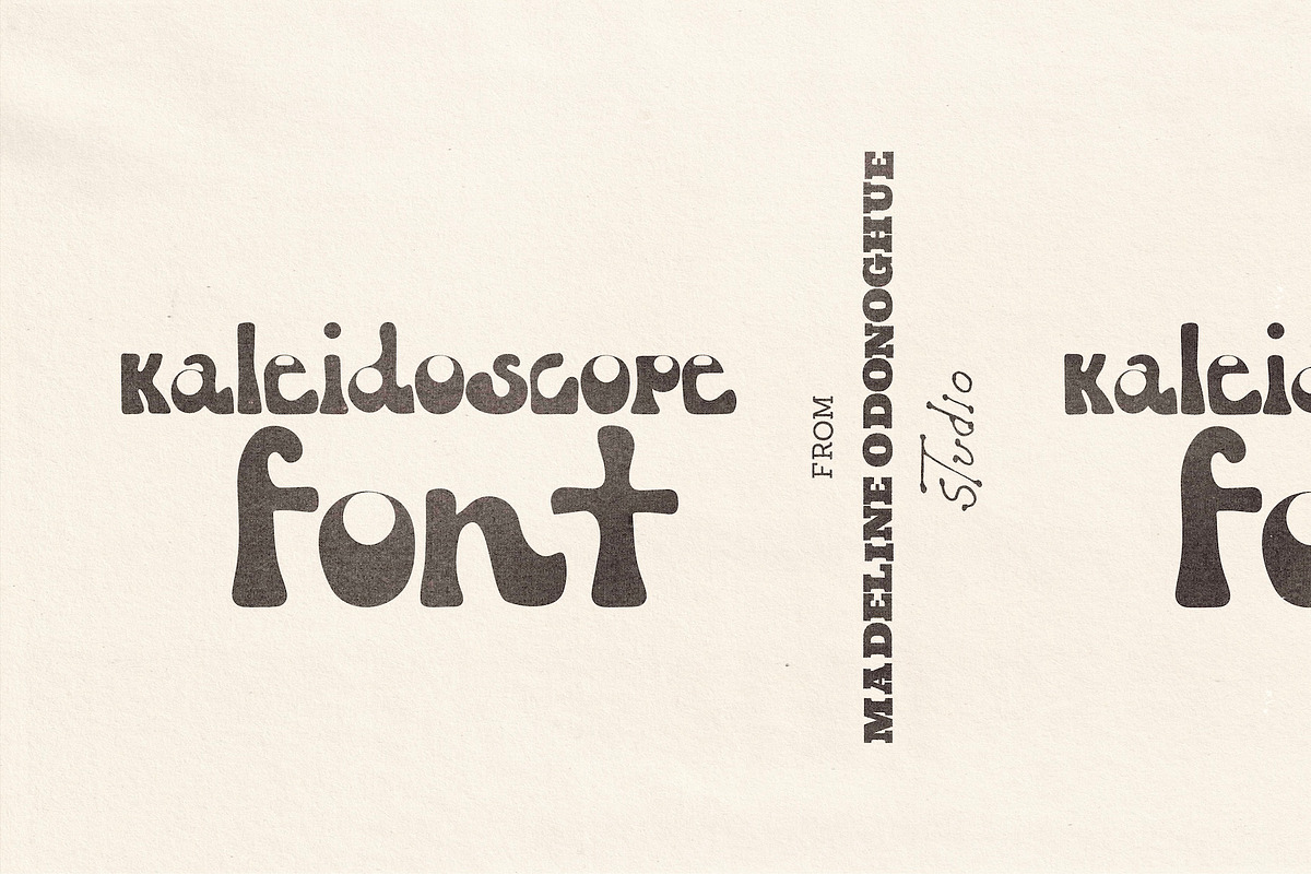 Kaleidoscope - Hand Drawn Retro Font, a Sans Serif Font by Madeline ODonoghue Design (Photo 1 of 8)