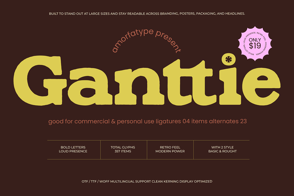 Ganttie Bold Display Serif, a Serif Font by AmorfaType (Photo 1 of 11)