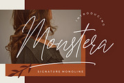 Monstera Signature Monoline, a Script Font by Creatype Studio (Thumbnail 1 of 9)