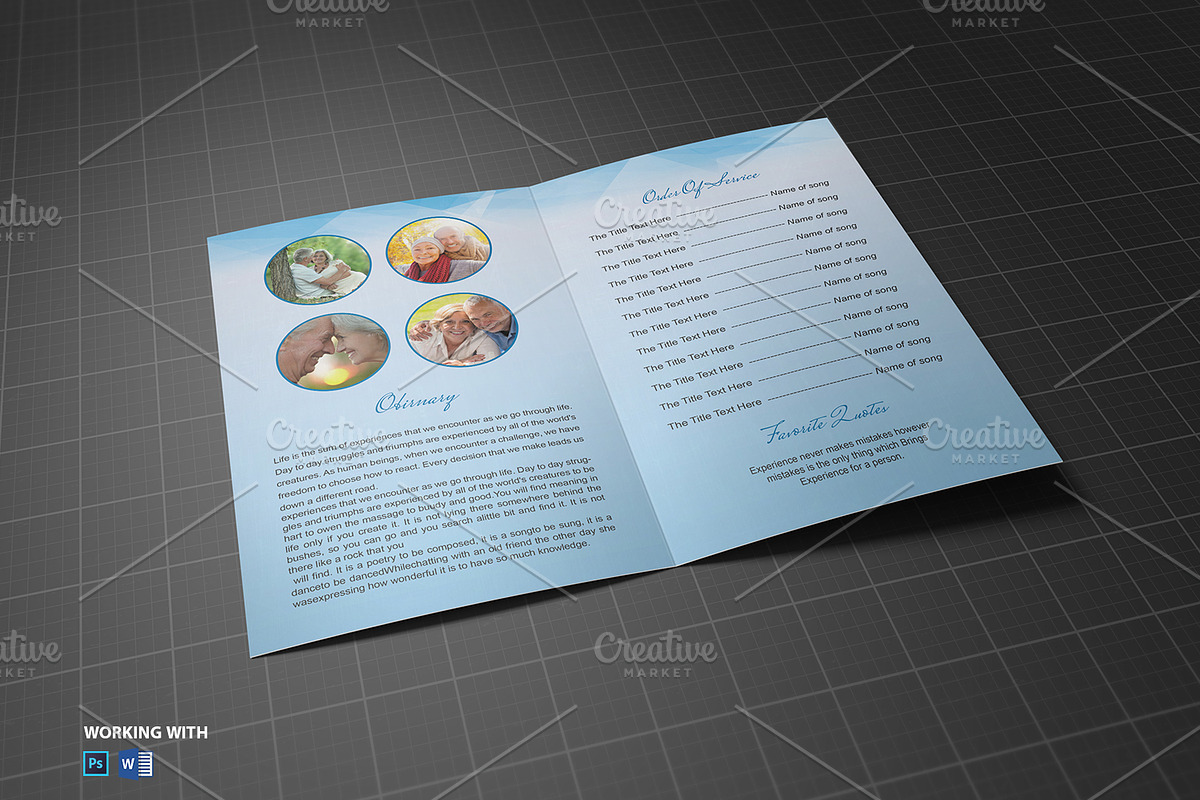 Funeral Program Template, a Brochure Template by Madhabi Studio (Photo 4 of 5)