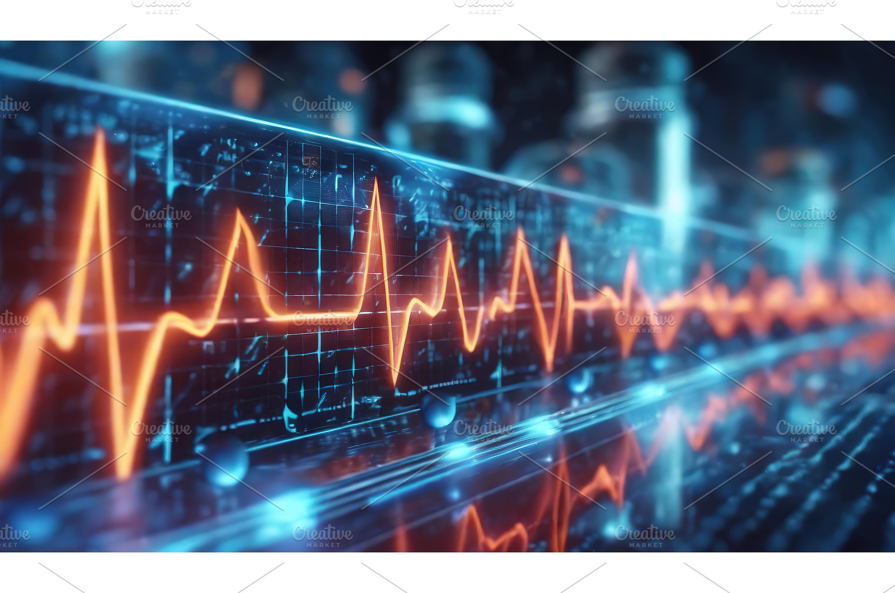 A digital ECG monitor displaying a, a Health & Medical Photo by Igor Tichonow