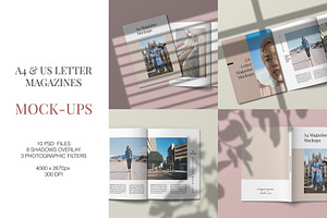 A4 And US Letter Magazine Mockups