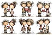 Valentine's Day Lovers Clipart, an Illustration by Pixels.Craft (Thumbnail 5 of 5)