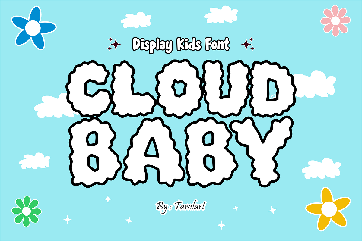 CLOUD BABY -Playful Fluffy Kids Font, a Handwritten Font by KiddoGlyphs Studio (Photo 1 of 3)