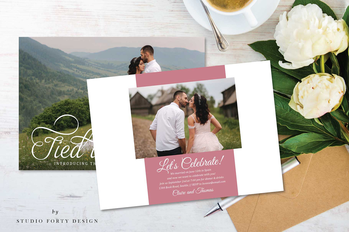 Tied the Knot Eloped Announce E101, an Invitation Template by Studio Forty Design (Photo 3 of 5)