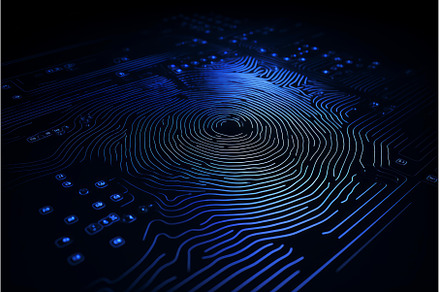 Fingerprint glowing on futuristic, a Technology Photo by Ylivdesign