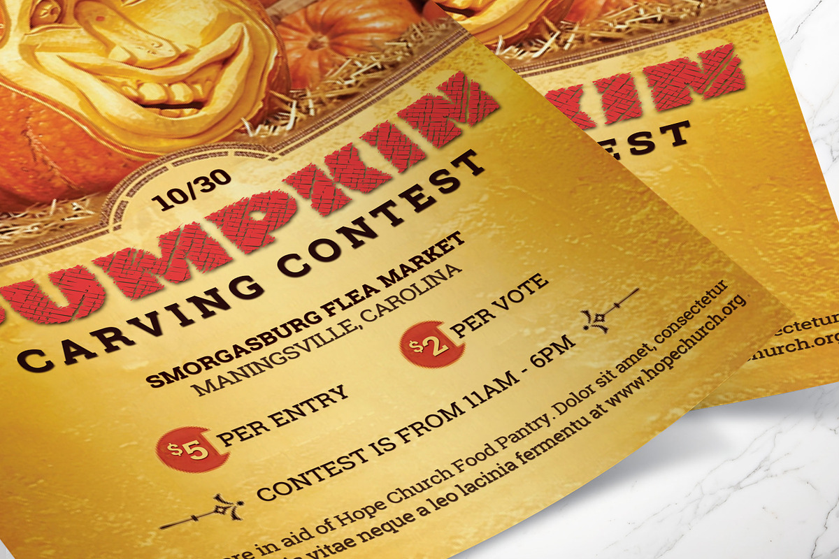 Pumpkin Carving Contest Canva Flyer, a Flyer Template by Godserv Designs (Photo 12 of 15)