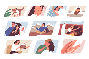 Girl memories, life scenes set, a Person Illustration by Good Studio
