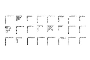 Corner frame and border doodle set, an Illustration by winwin.art