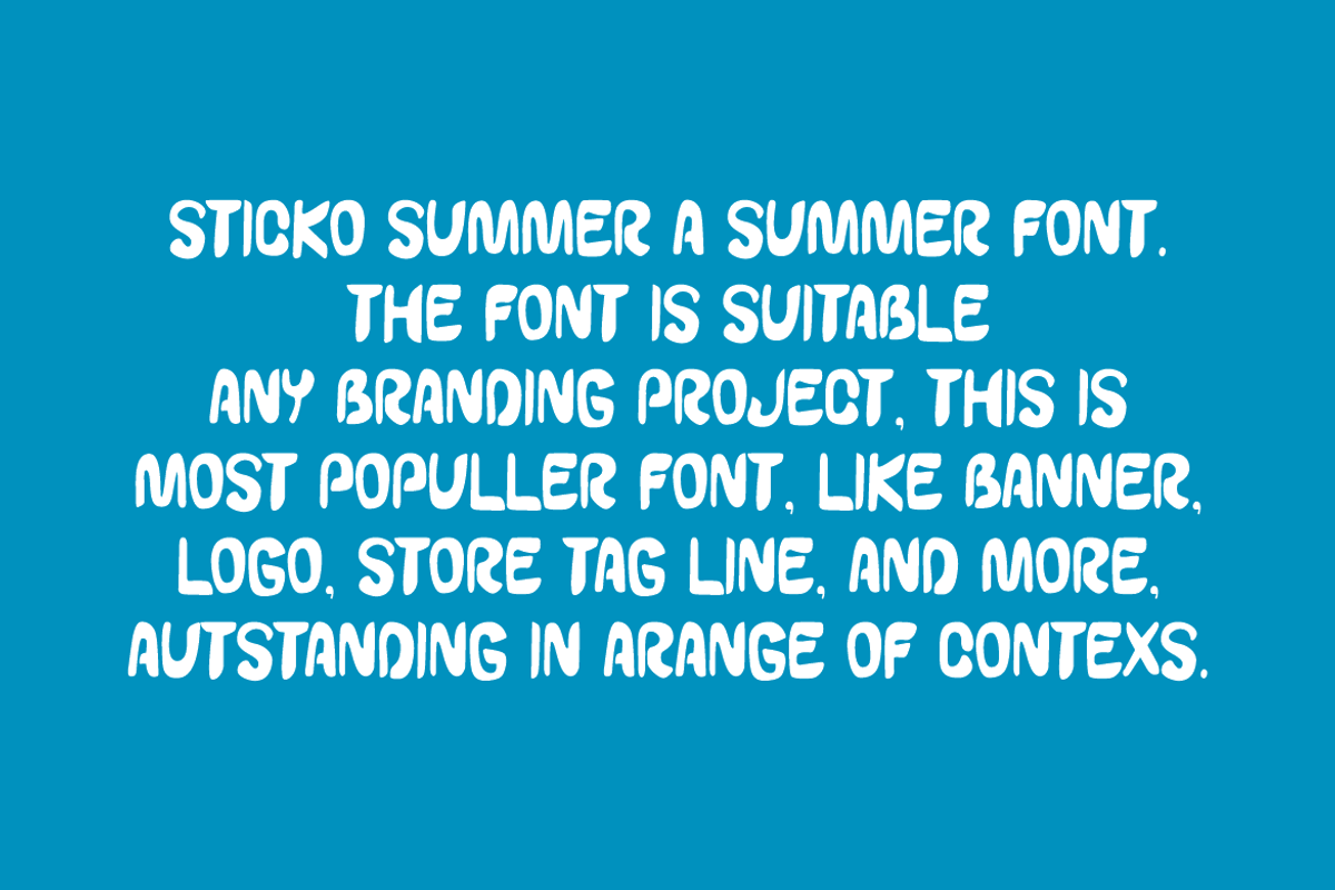 Sticko Summer Font, a Sans Serif Font by Iqsiart Studio (Photo 5 of 9)