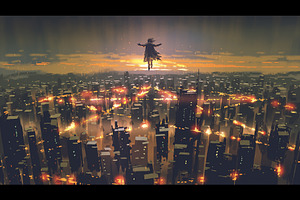 Sci fi scenery digital painting