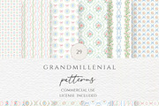 Grandmillennial Seamless Pattern, a Pattern Graphic by Invite to Clipart (Thumbnail 2 of 12)