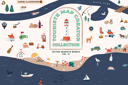 Map Creator Scenery & Story, a Texture Illustration by Happy Monday Creative
