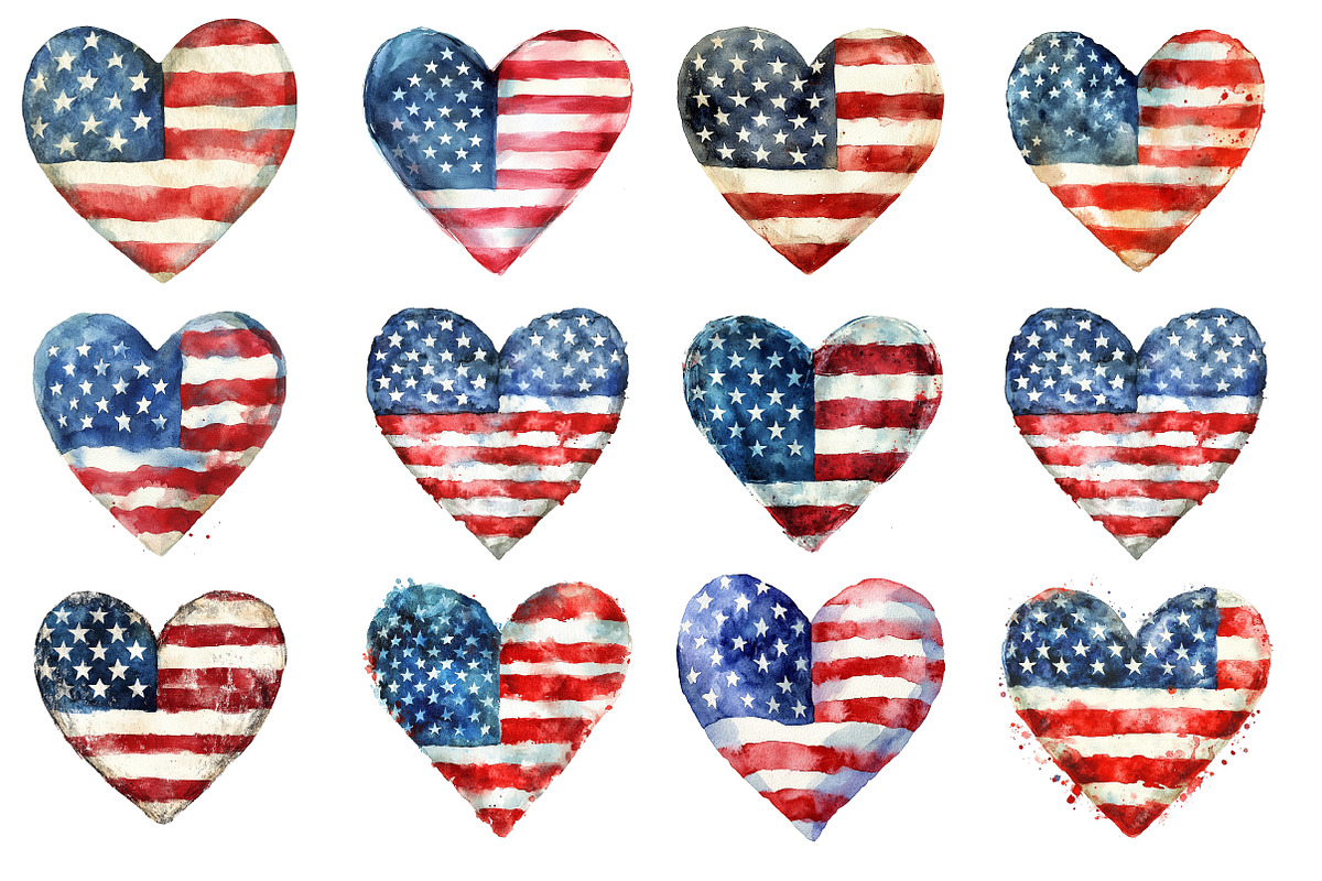 American Flag Heart PNG, an Illustration by SinaCreation (Photo 2 of 5)