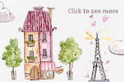 French Houses set +3 patterns, a Decorative Illustration by Kristina Crocus (Thumbnail 2 of 4)