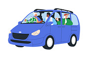 People in car on road travel set, a Transportation Illustration by Good Studio (Thumbnail 2 of 6)