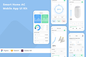 Smart Home AC Mobile App UI Kit