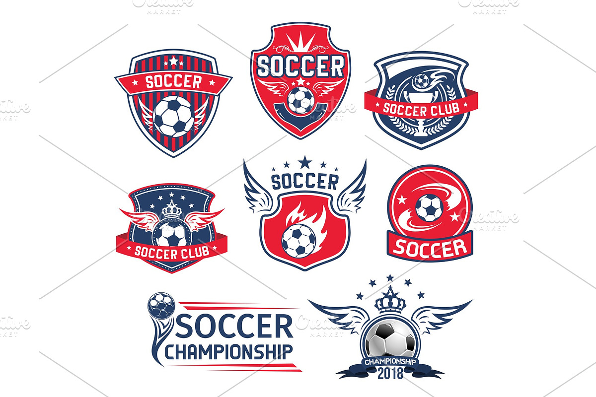 Vector icons for soccer club football championship, an Illustration by Vector Tradition