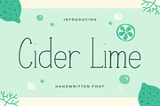 Cider Lime - Handwritten Font, a Handwritten Font by Typefactoryco (Thumbnail 1 of 9)