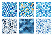 Blue Abstract Seamless Patterns, an Illustration by SinaCreation (Thumbnail 3 of 5)