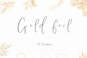 Gold Foil Geometric Polygonal Frames