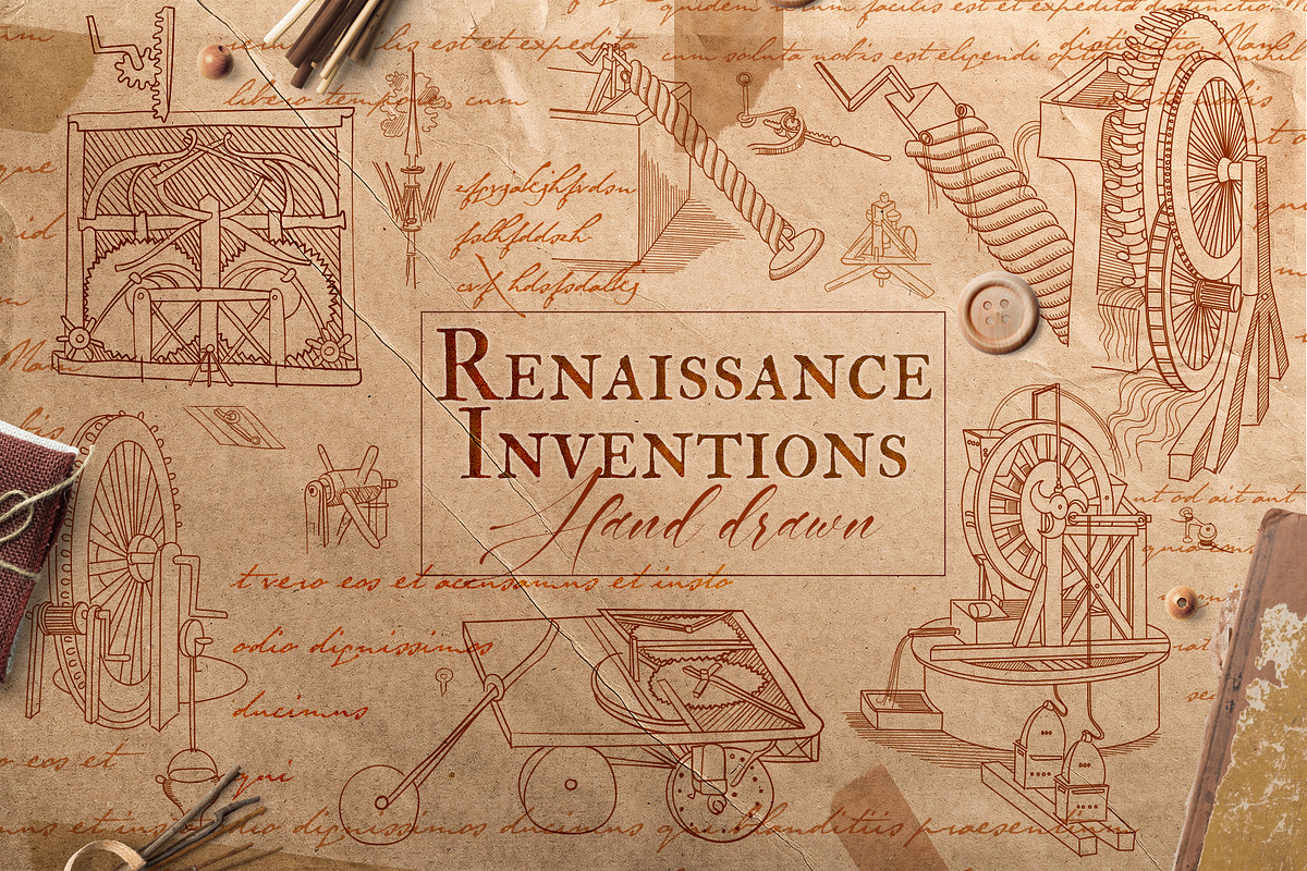 DA VINCI RENAISSANCE SKETCHES, an Object Illustration by Luna Dreams (Photo 9 of 16)