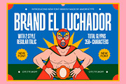 Brandel Luchador Condensed Sans, a Sans Serif Font by AmorfaType (Thumbnail 1 of 10)