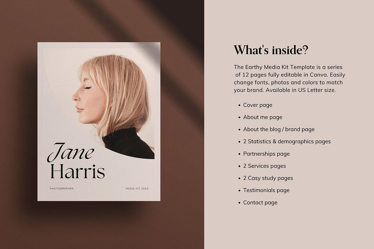 Media Kit Canva Template | EARTHY, a Print Template by Sierra Creative Studio (Photo 7 of 10)