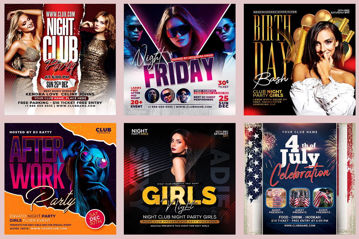 150 Night Club Flyer Bundle, a Flyer Template by AfzaalGraphics (Photo 16 of 27)