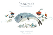 Watercolor SieSide and Whale, an Illustration by Budogoshch (Thumbnail 1 of 8)