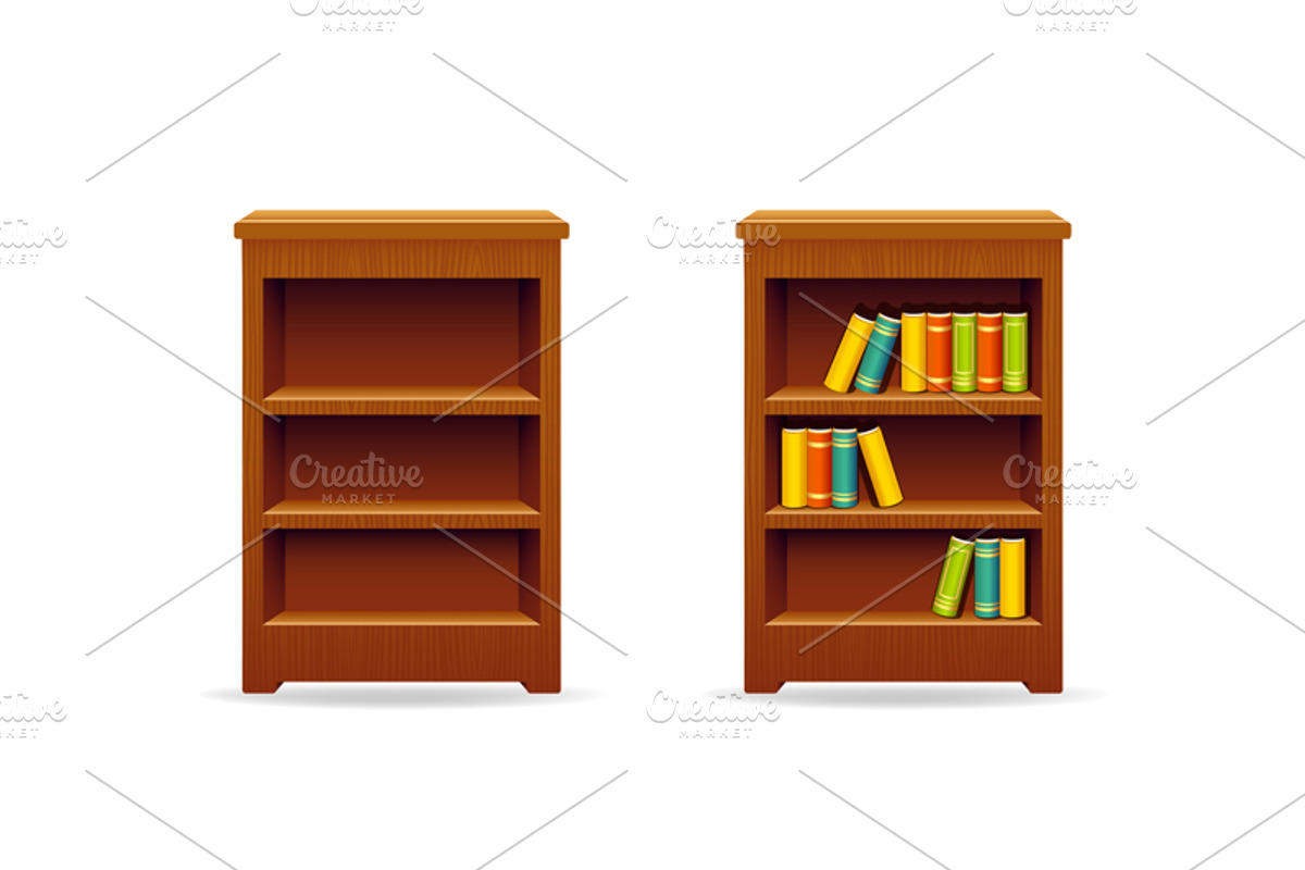 Library bookcase with books, an Education Illustration by Teneresa