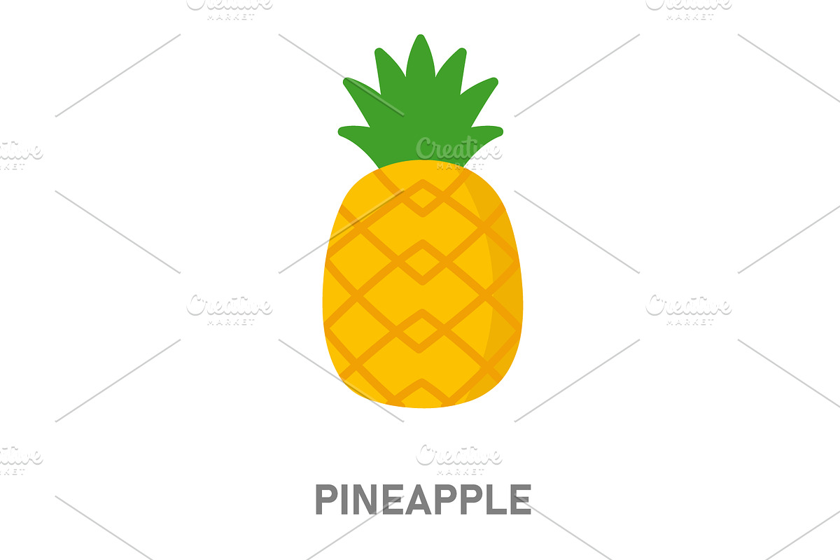 Pineapple tropical fruit. Yellow, a Food Illustration by GraphiShop