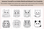 32 Cute Cat Coloring Book for Kids, an Animal Illustration by LA Design (Thumbnail 5 of 10)