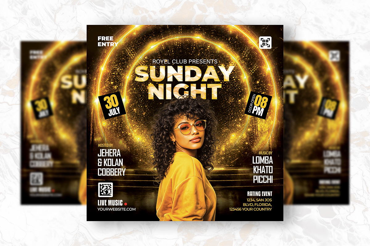 Sunday Night Party Flyer Design, a Flyer Template by Shajib Shikder (Photo 2 of 2)