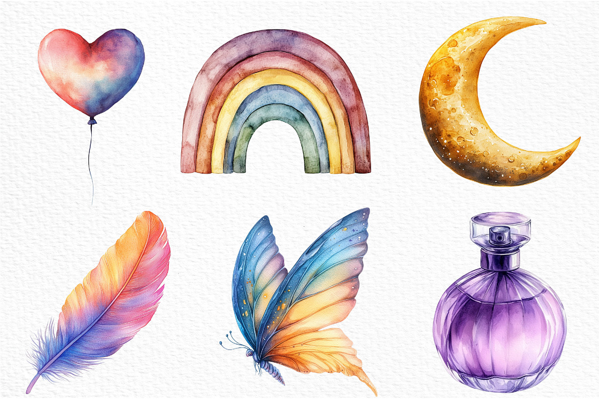 Watercolor Pastel Whispers Clipart, an Illustration by Craft Nest (Photo 5 of 6)