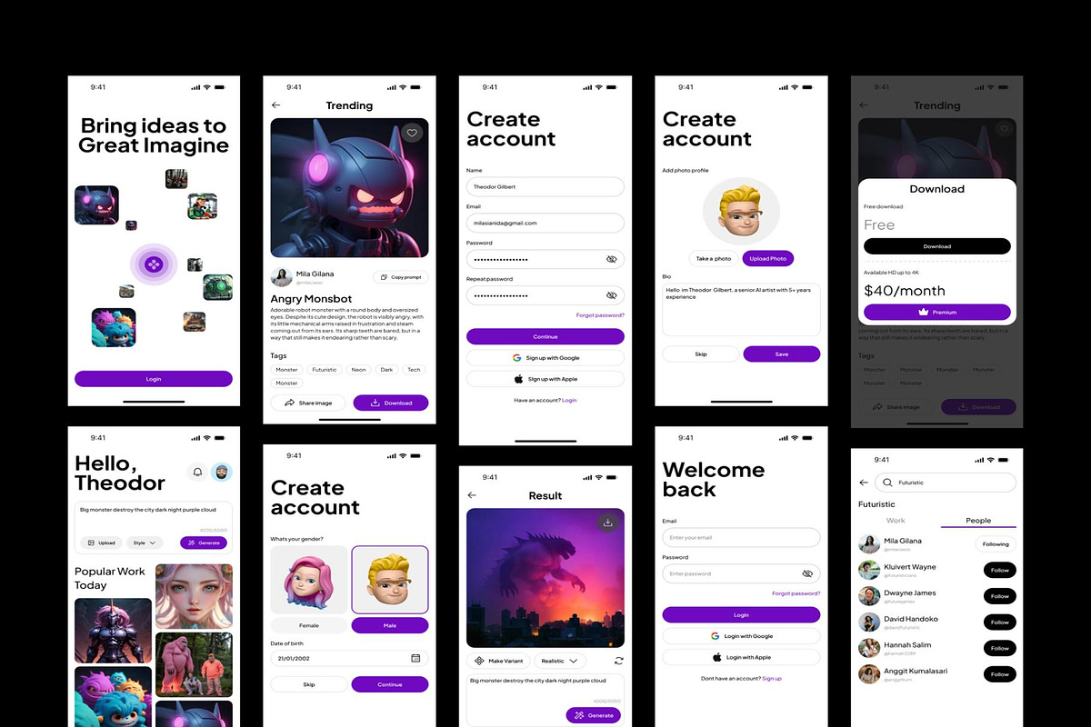 GenImage - AI Art Generator UI KIT, an UI Kit Template by Lumina_ui_ux202 (Photo 4 of 5)