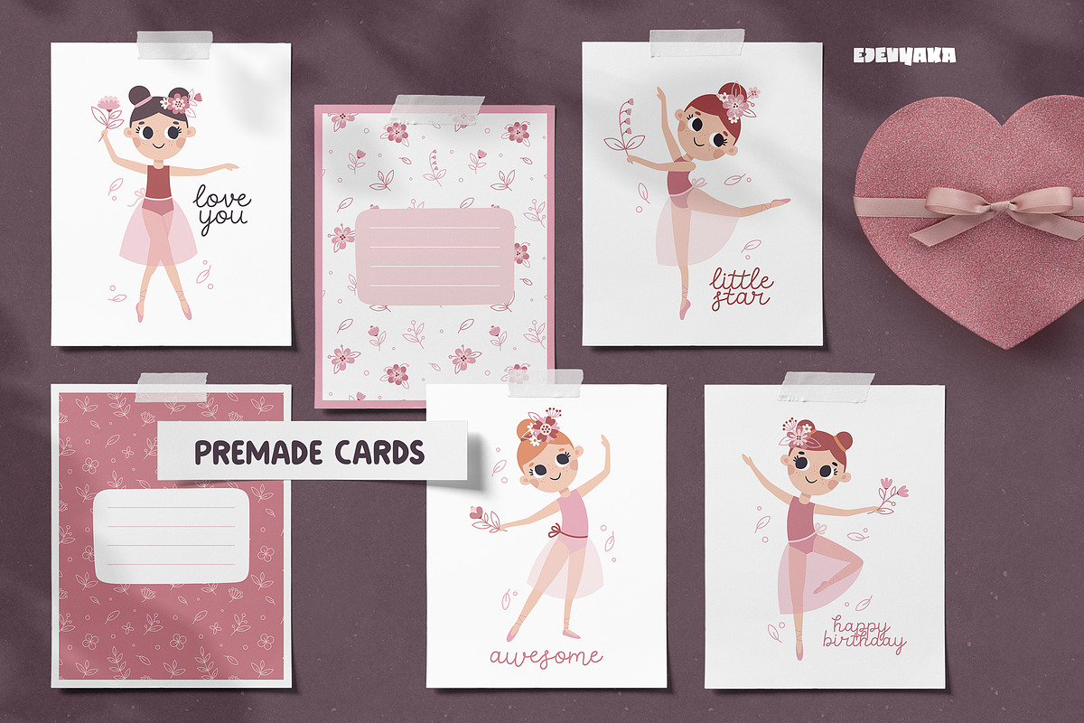 Cute Ballerina Clipart, Patterns, a Person Illustration by Ejevyaka (Photo 10 of 11)