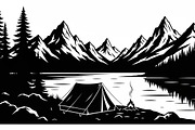 Mountain Landscape Silhouette Set, an Object Illustration by Designer_Momina (Thumbnail 6 of 9)