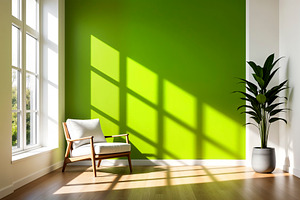 Modern living room with green, an Architecture Photo by rarrarorro