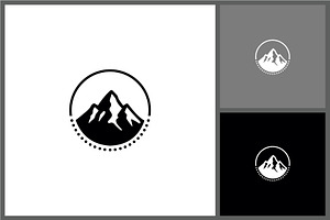 Mountain Logo Icon in Circle, a Branding & Logo Template by quadrazo