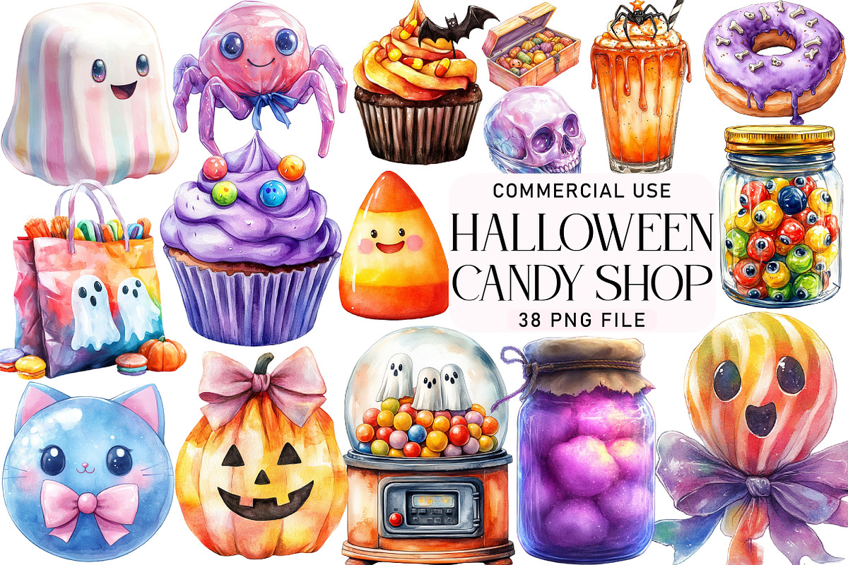 Halloween Candy Shop Clipart, an Illustration by Daily.Designs (Photo 1 of 5)