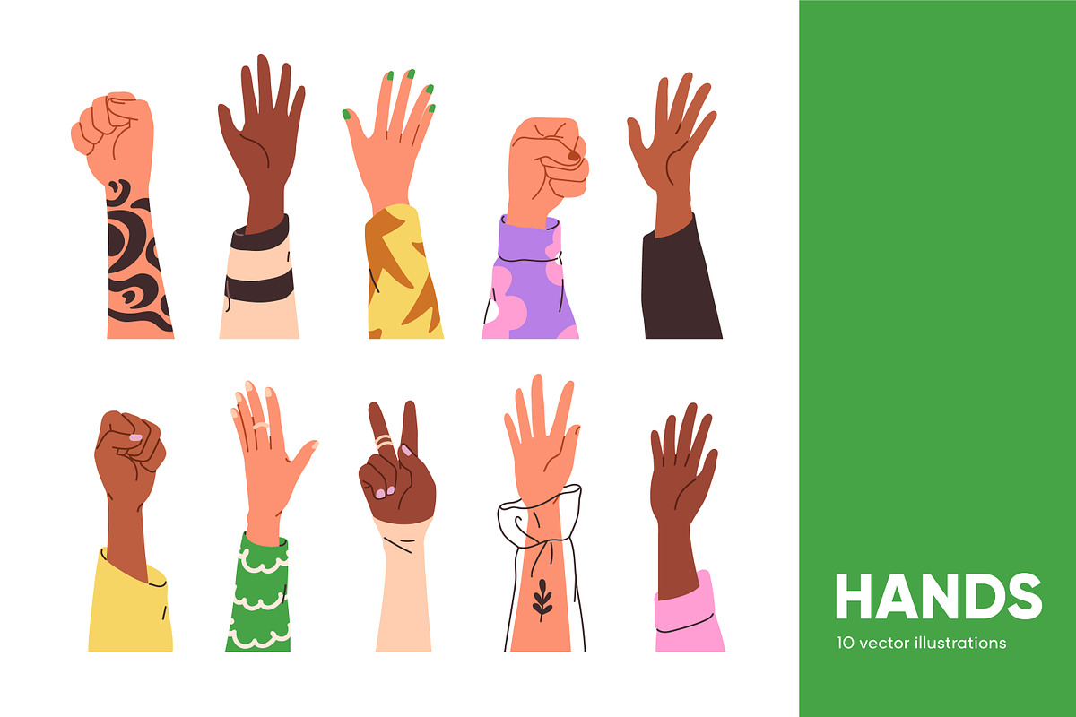 Different hand signs, gestures set, a Person Illustration by Good Studio (Photo 1 of 4)