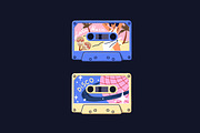 Retro audio cassettes with music set, an Object Illustration by PaperTrident (Thumbnail 7 of 7)