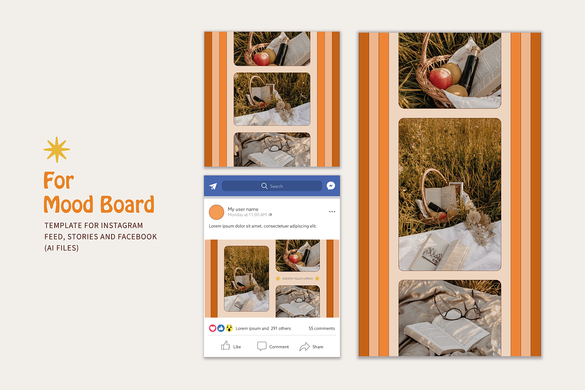 70s Social Media Set, a Social Media Template by designerbianca (Photo 3 of 8)